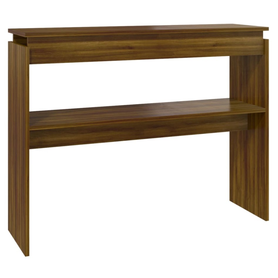Mesa consola madera contrachapada roble marrón 102x30x80