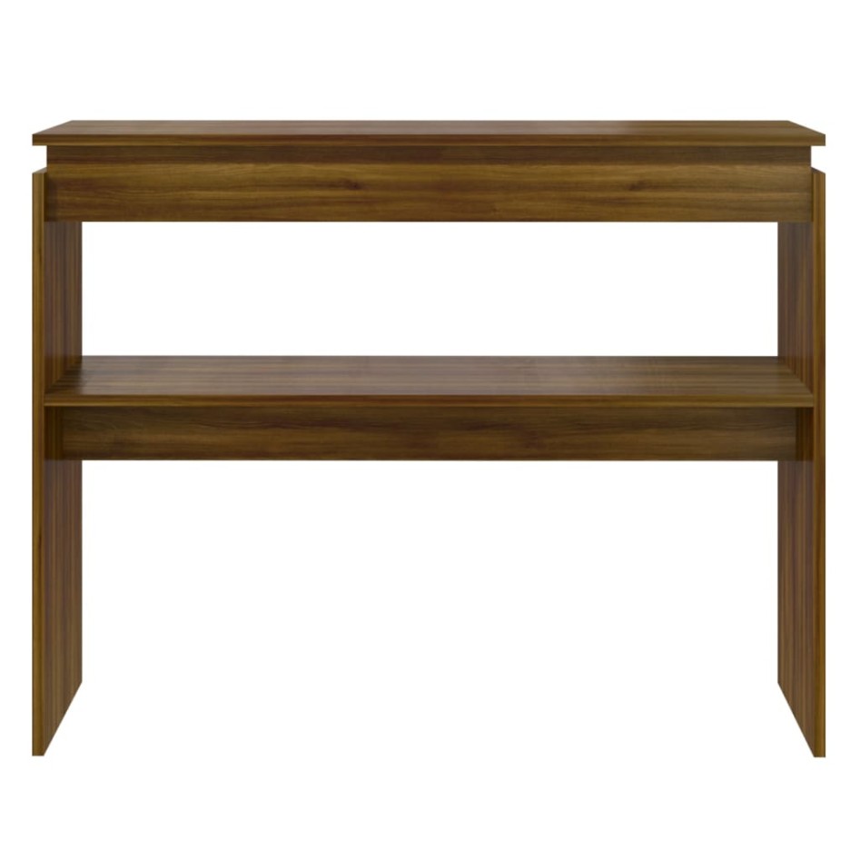 Mesa consola madera contrachapada roble marrón 102x30x80