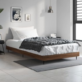Estructura de cama sin colchón madera marrón roble 90x190