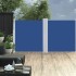 Toldo lateral retráctil azul 120x600