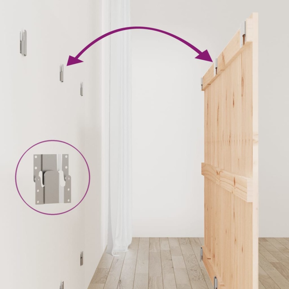 Cabecero de cama de pared madera maciza de pino 159,5x3x90