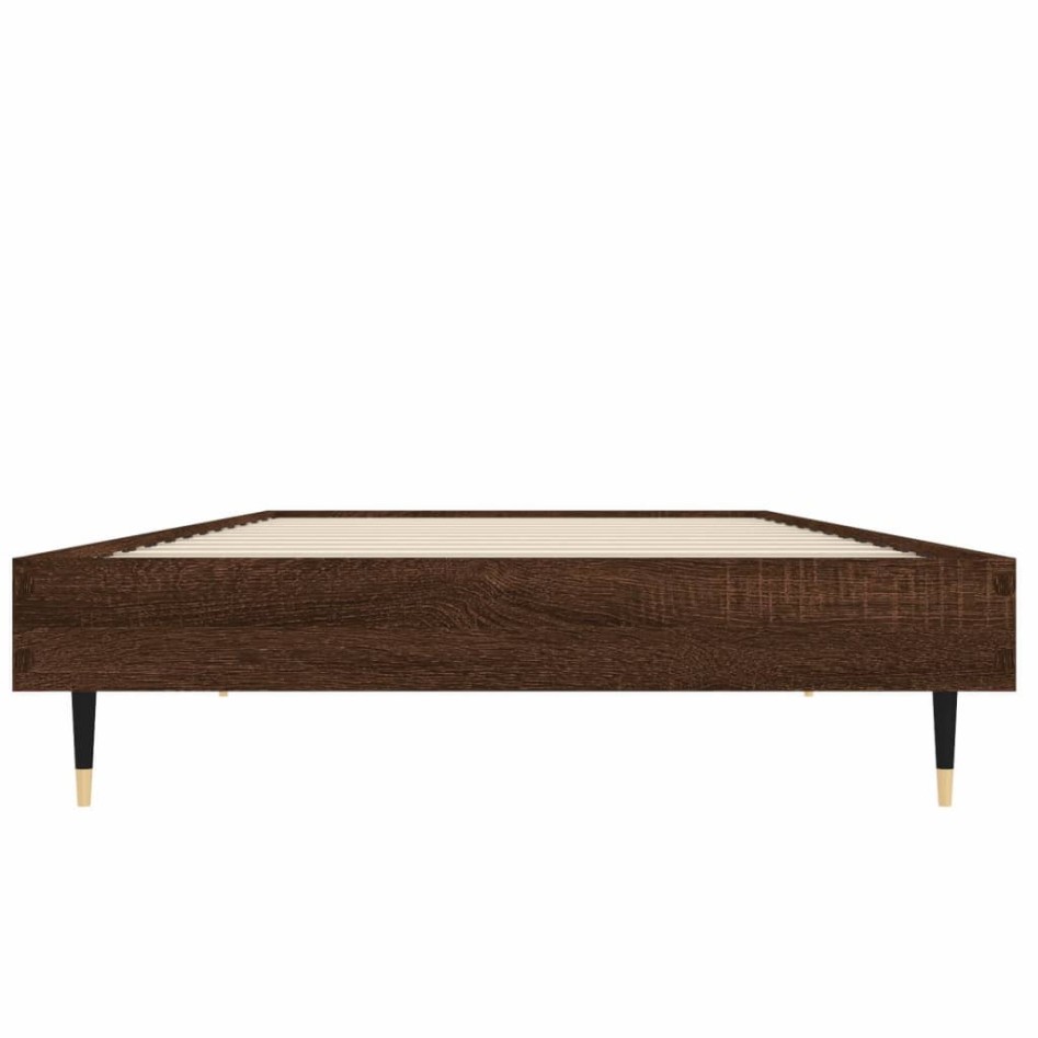 Estructura de cama sin colchón madera marrón roble 75x190