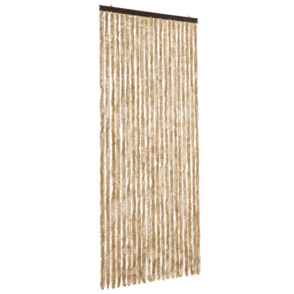 Cortina mosquitera de chenilla beige 90x220