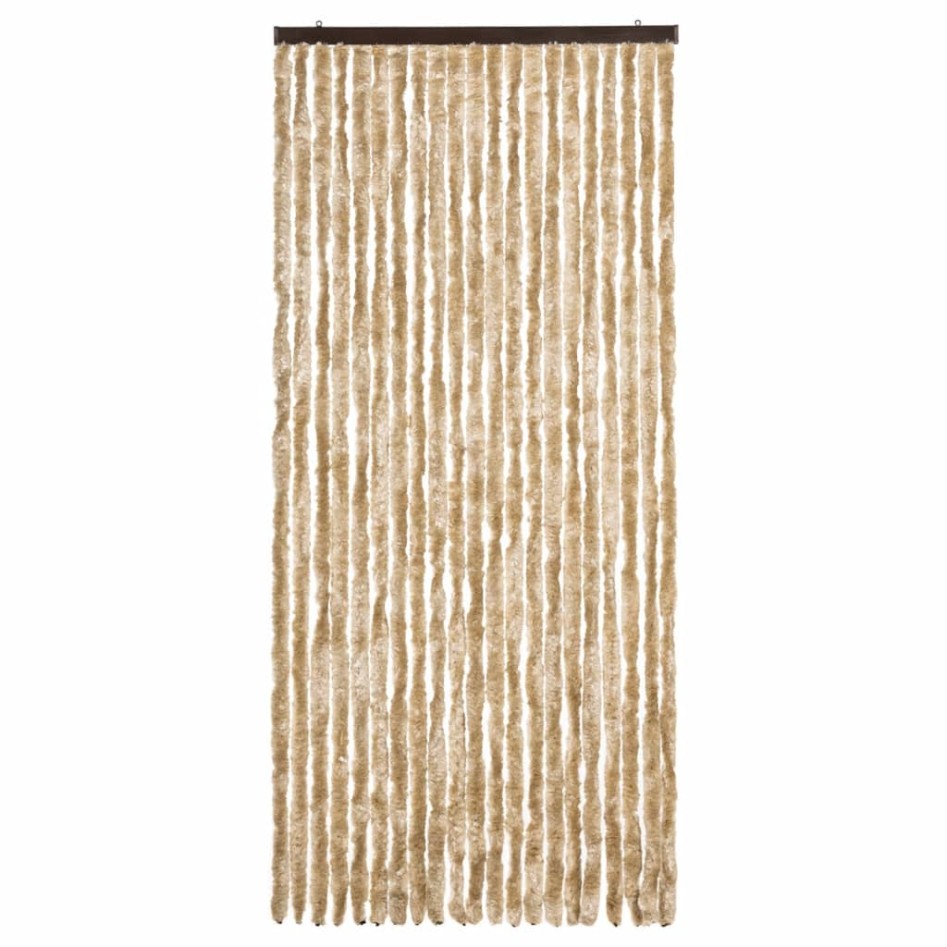 Cortina mosquitera de chenilla beige 90x220