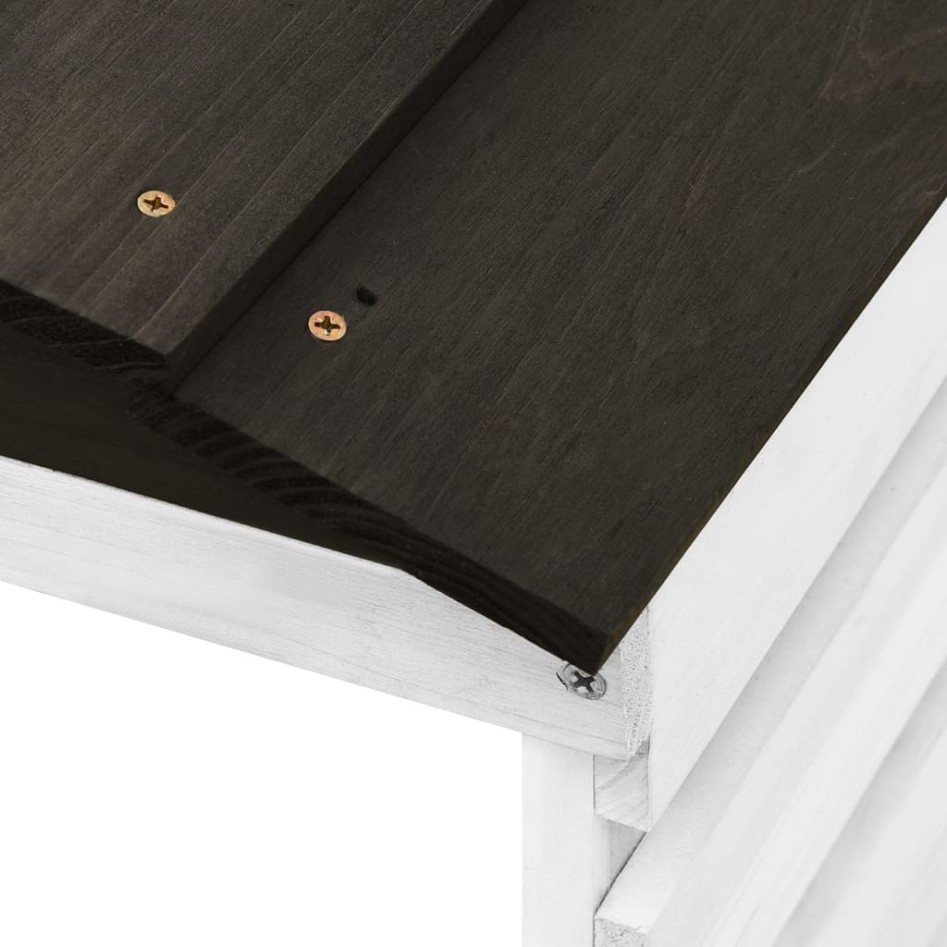 Caseta de cortacésped robótico blanco y negro 78x74x54 cm