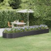 Jardinera arriate acero recubierto polvo antracita 396x100x36cm