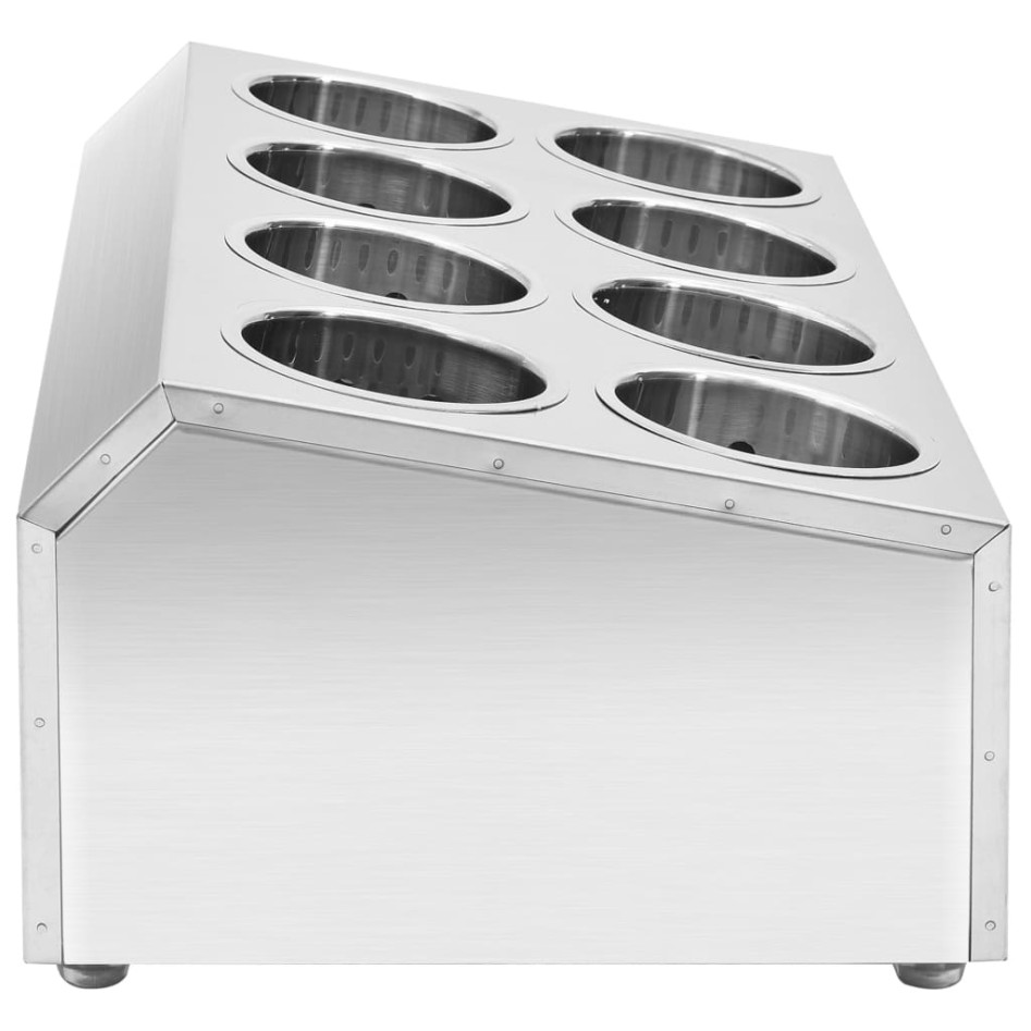 Soporte para cubiertos 8 rejillas acero inoxidable