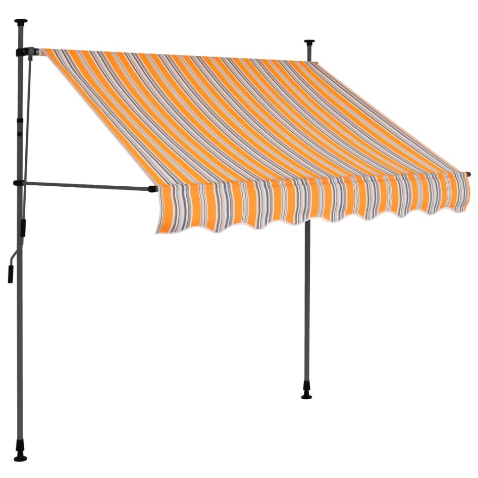 Toldo manual retráctil con LED amarillo y azul 100