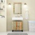 Espejo de vidrio y madera maciza reciclada 70x50