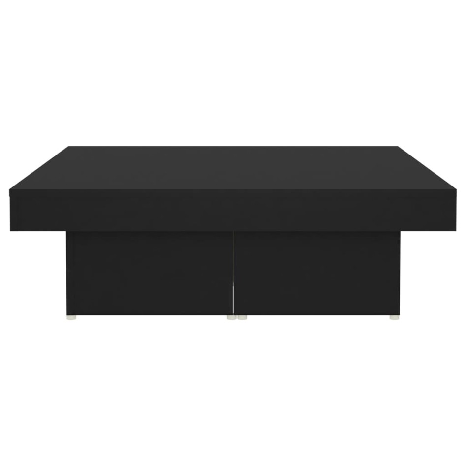 Mesa de centro madera contrachapada negro 90x90x28