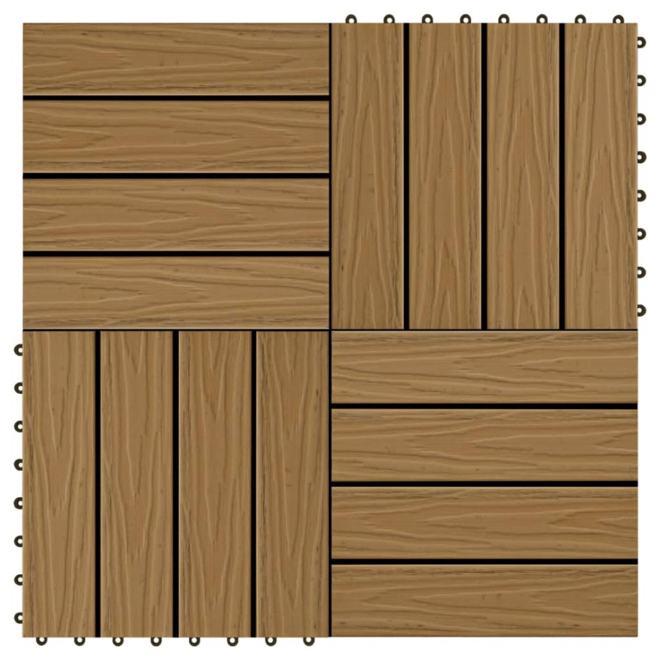 Baldosas porche relieve profundo WPC 30x30 cm 1 m² teca 11