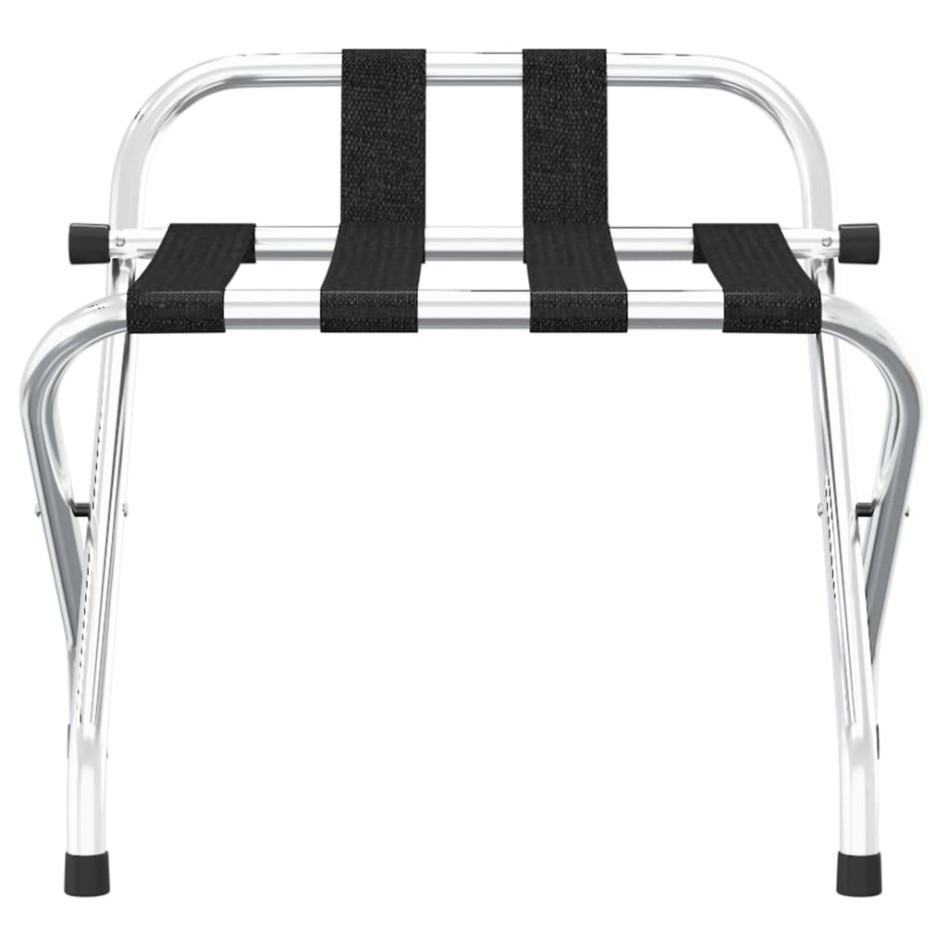 Soporte para maletas con respaldo plateado 56x39x52