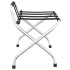Soporte para maletas con respaldo plateado 56x39x52