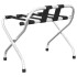 Soporte para maletas con respaldo plateado 56x39x52