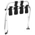 Soporte para maletas con respaldo plateado 56x39x52
