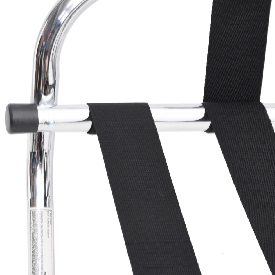 Soporte para maletas con respaldo plateado 56x39x52