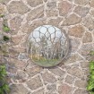 Espejo de jardín redondo hierro arena uso exterior 40x3 cm