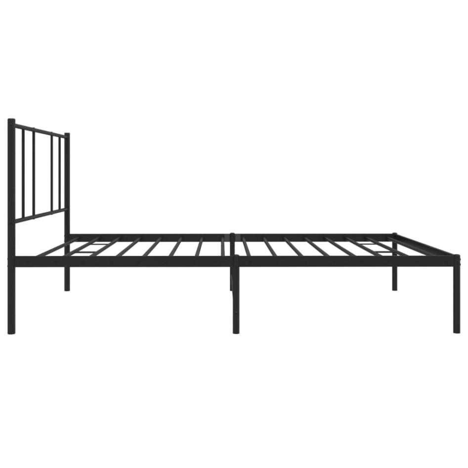 Estructura cama sin colchón con cabecero metal negro 100x200
