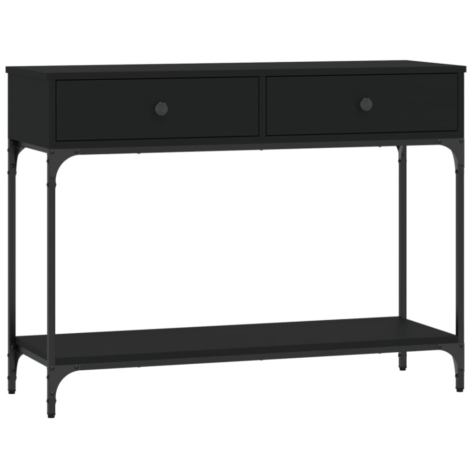 Mesa consola madera de ingeniería negra 100x34,5x75