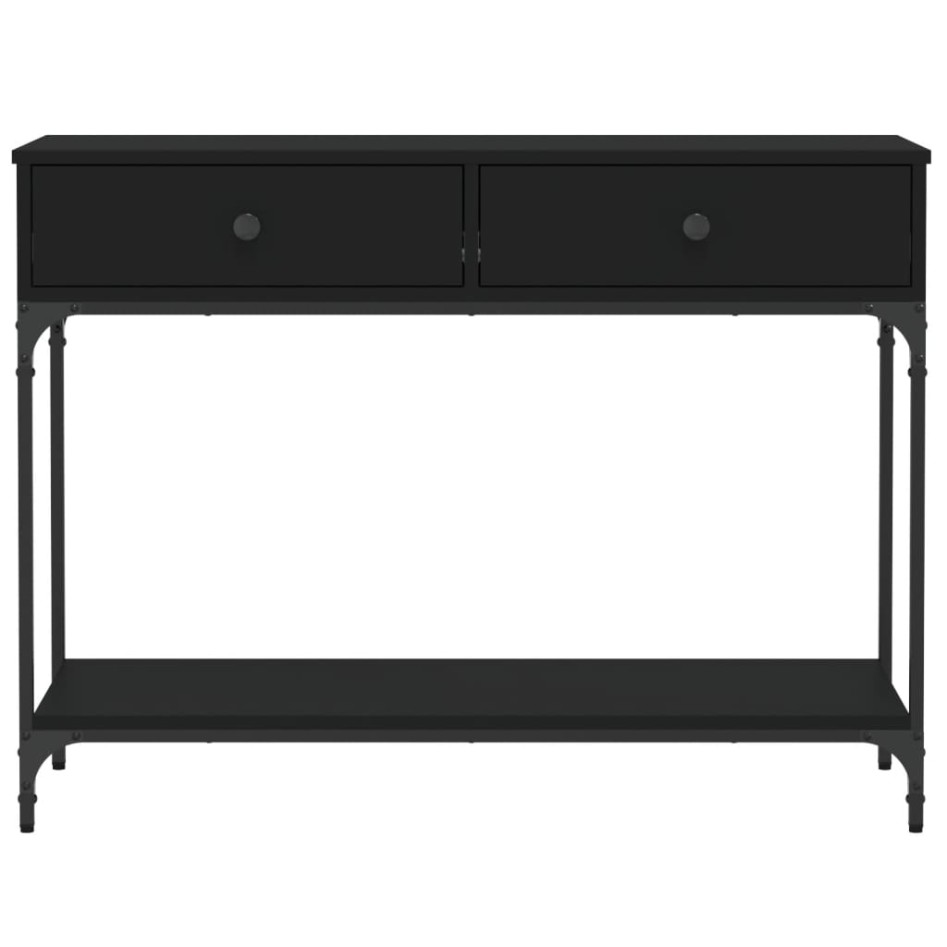 Mesa consola madera de ingeniería negra 100x34,5x75