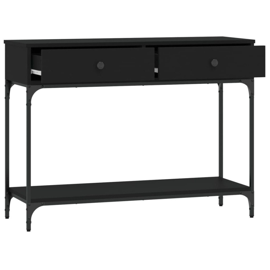 Mesa consola madera de ingeniería negra 100x34,5x75