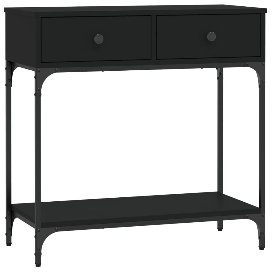 Mesa consola madera de ingeniería negro 75x34,5x75