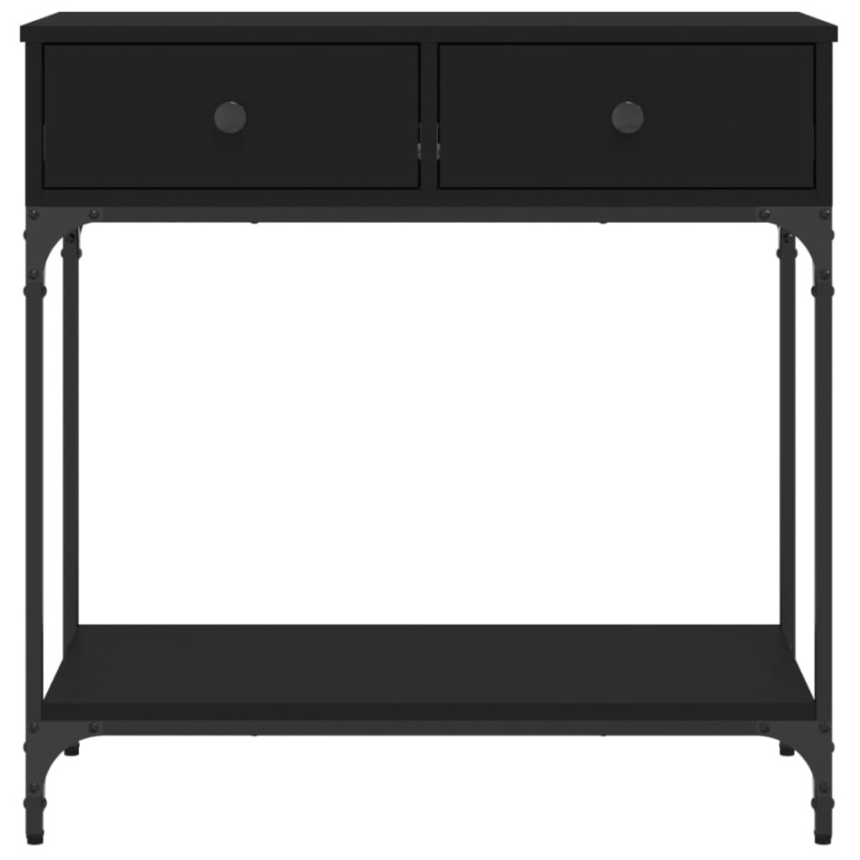 Mesa consola madera de ingeniería negro 75x34,5x75