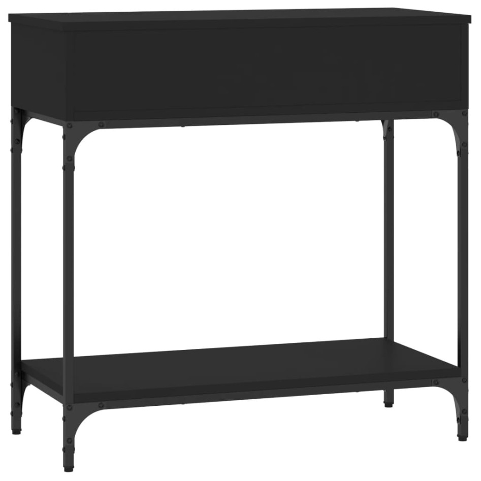 Mesa consola madera de ingeniería negro 75x34,5x75