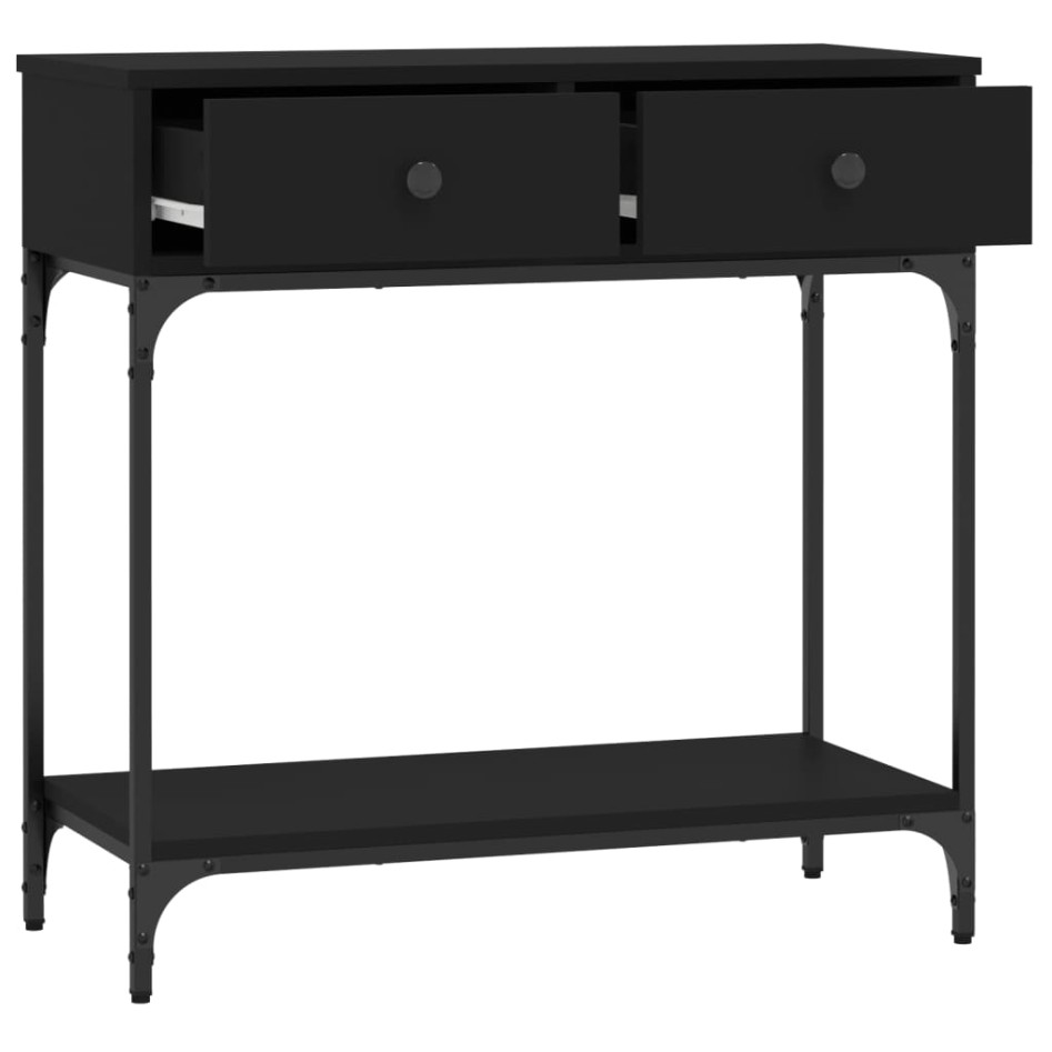 Mesa consola madera de ingeniería negro 75x34,5x75