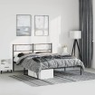 Estructura cama sin colchón con cabecero metal negro 135x190 cm