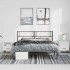 Estructura cama sin colchón con cabecero metal negro 135x190