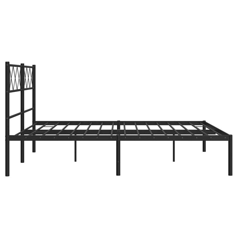 Estructura cama sin colchón con cabecero metal negro 135x190