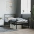 Estructura cama sin colchón con estribo metal negro 90x200