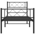 Estructura cama sin colchón con estribo metal negro 90x200