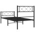 Estructura cama sin colchón con estribo metal negro 90x200