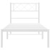 Estructura cama sin colchón con cabecero metal blanco 90x200