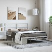Estructura cama sin colchón con cabecero metal blanco 135x190cm