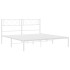 Estructura cama sin colchón con cabecero metal blanco