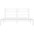 Estructura cama sin colchón con cabecero metal blanco