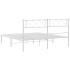 Estructura cama sin colchón con cabecero metal blanco