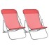 Sillas de playa plegables 2 uds acero recubierto textilene