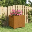 Jardinera con patas acero corten oxidado 42x40x43 cm