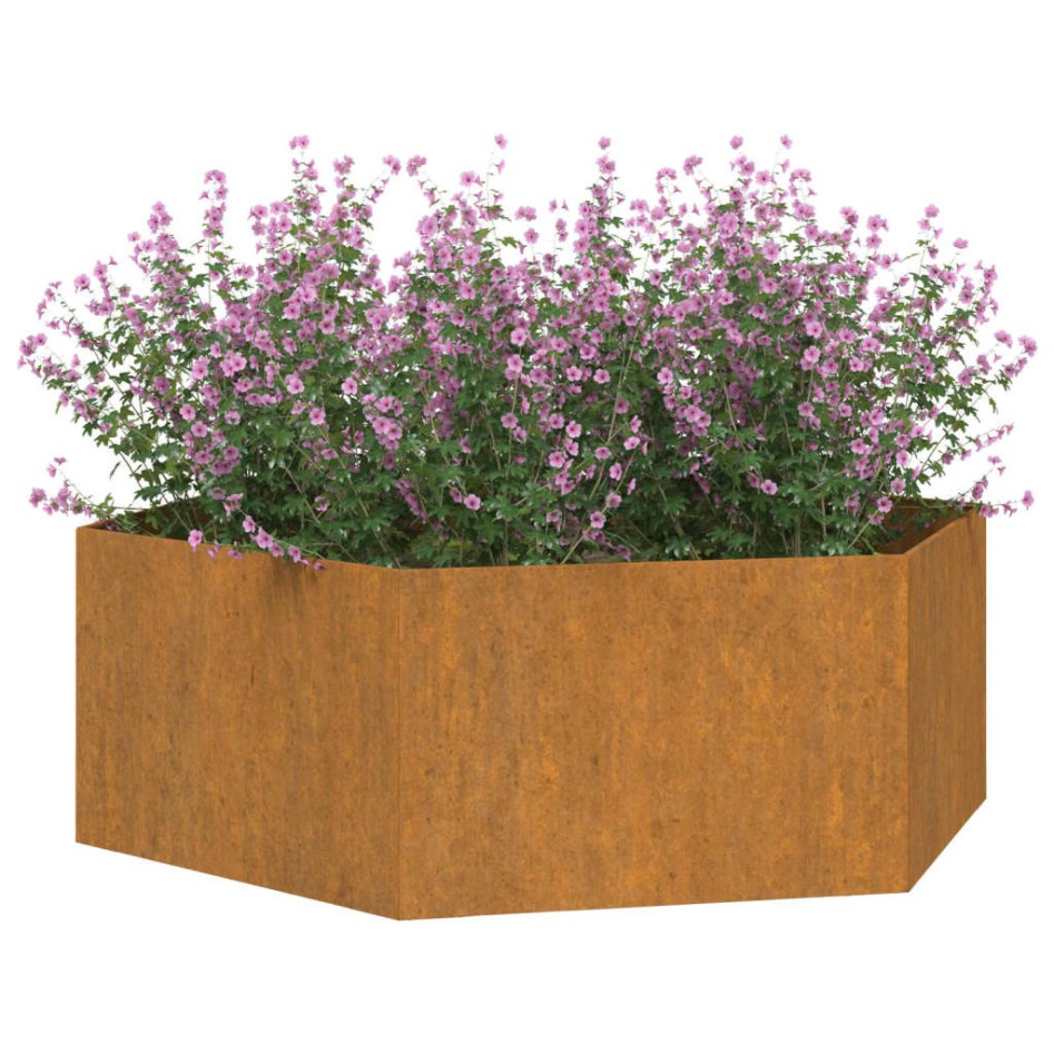 Jardinera de acero corten oxidado 138x120x45