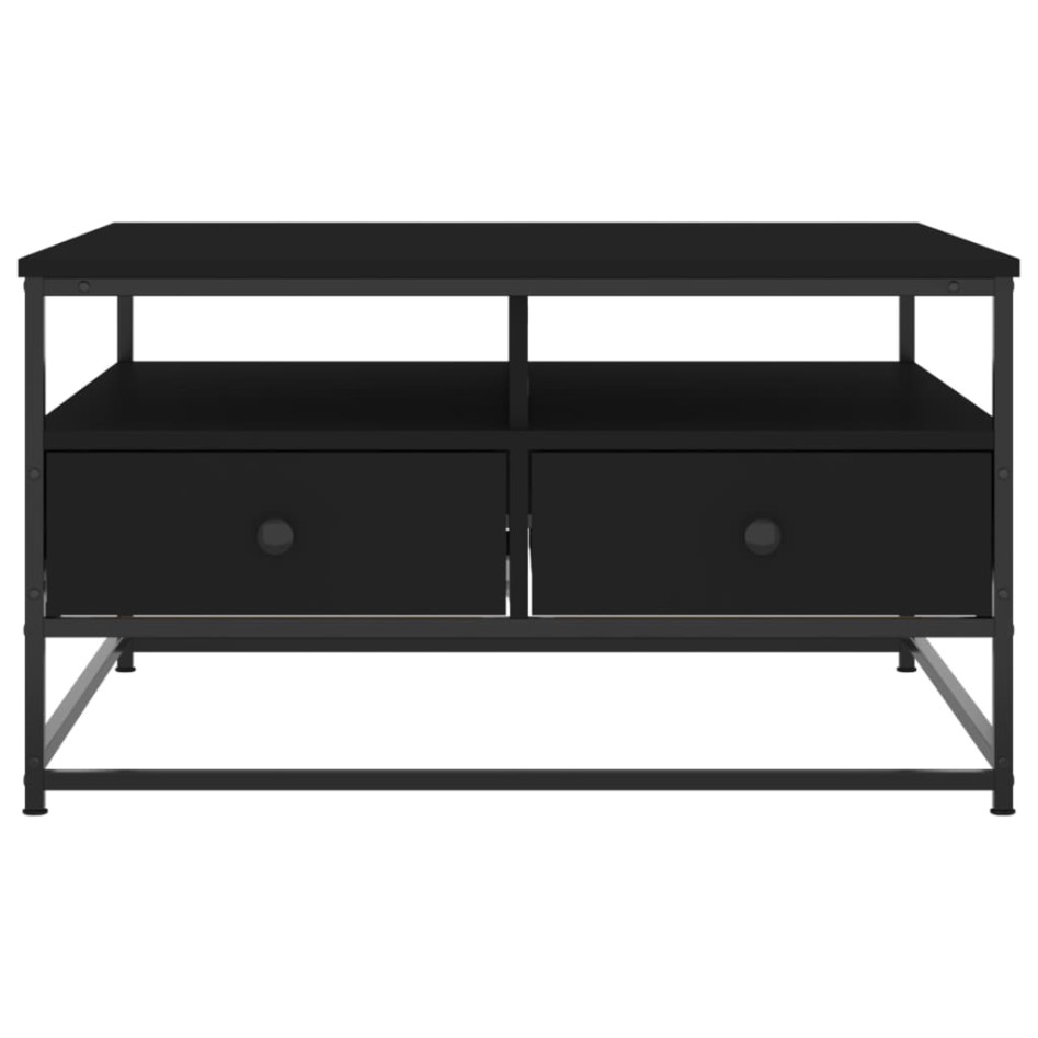 Mesa de centro madera de ingeniería negro 80x80x45