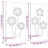 Adorno pared jardín 2 uds acero corten diseño flores 105x55