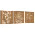 Adorno pared jardín 3 uds acero corten diseño hierba 55x55