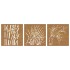 Adorno pared jardín 3 uds acero corten diseño hierba 55x55