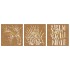 Adorno pared jardín 3 uds acero corten diseño hierba 55x55