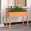 Jardinera con forro madera maciza de abeto marrón 118x59x76 cm