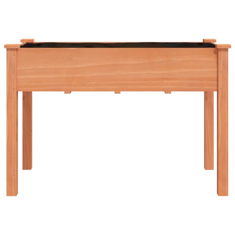 Jardinera con forro madera maciza de abeto marrón 118x59x76